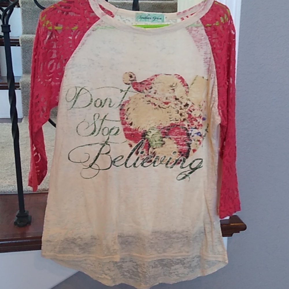 Southern Grace vintage Christmas top